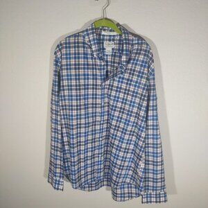 LL Bean Men's Wrinkle Resistant Slim Fit Blue Plaid Button Up Shirt Size XL NWOT